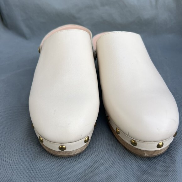 J. Crew Women’s Size 9.5 Ivory Grace Leather Convertible Clogs Shoes BA188 - Picture 10 of 13